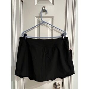 E by Equinox Womens Flared Skort Mesh Insert Black Athletic Skirt XL CWESK2406